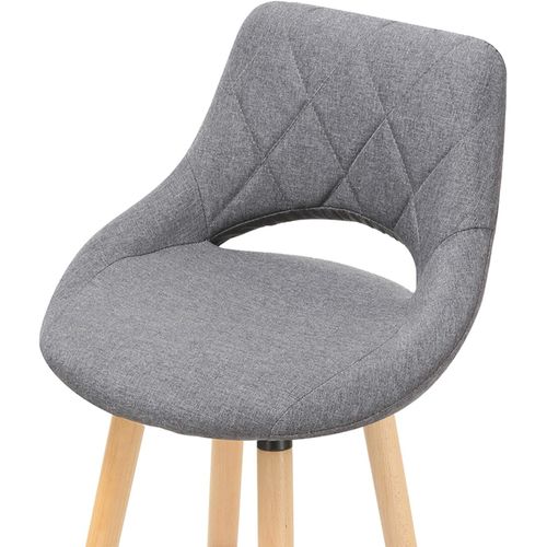 Lot De 4 Tabourets De Bar-en Lin Et Bois Massif Avec Dossier Et Repose-pieds-43x43x91cm-gris Foncé