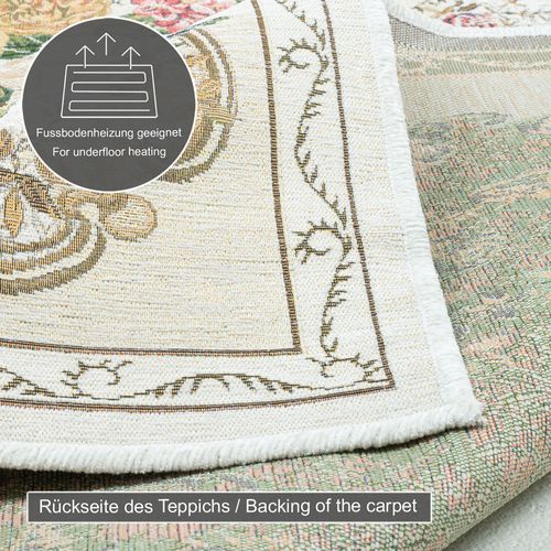 Tapis Floral Tissé Plat Flomi 70x120 Cm - Beige