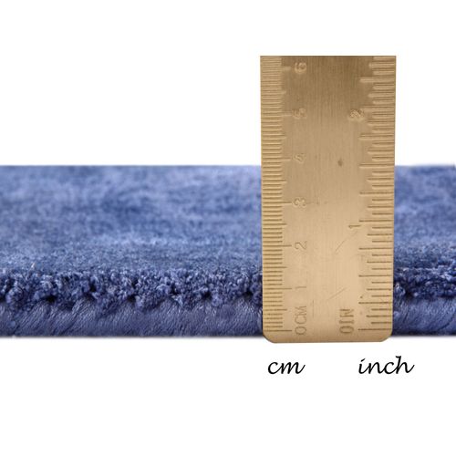 Tapis En Viscose Tissé Main Aspect Vieilli - Shine 190x290 Cm - Bleu