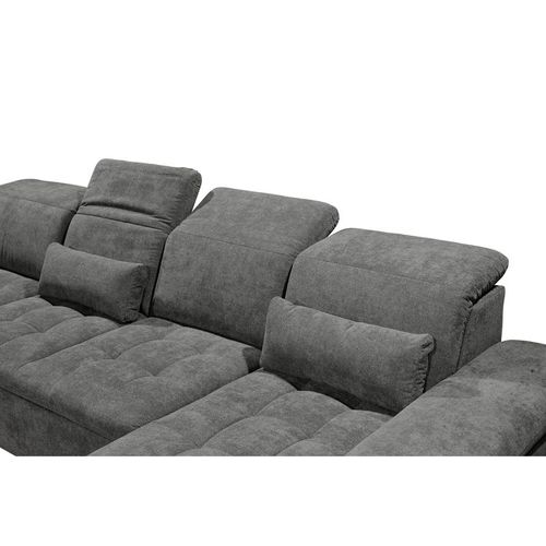 Canapé panoramique convertible gauche WAYNE gris anthracite