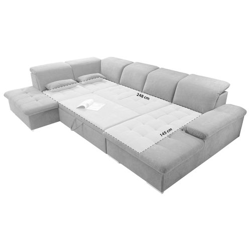 Canapé panoramique convertible gauche WAYNE gris anthracite