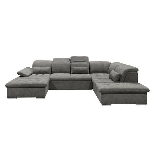 Canapé panoramique convertible droit WAYNE gris anthracite