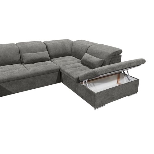 Canapé panoramique convertible droit WAYNE gris anthracite