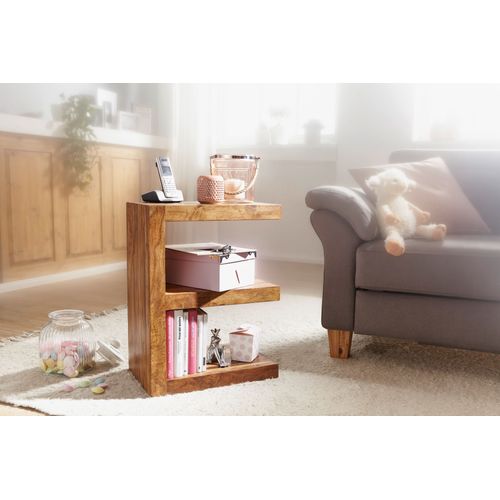 Table D'appoint Bois Massif 45x60x30 Cm Bout De Canapé Table De Salon Sheesham