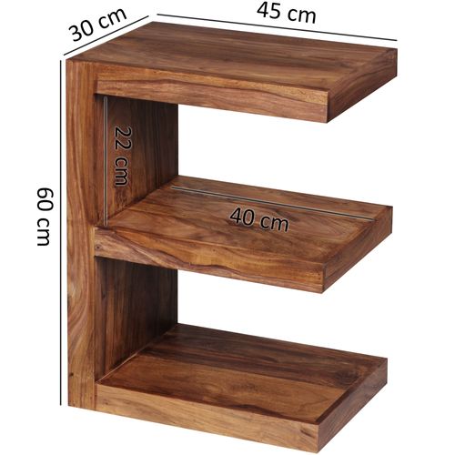 Table D'appoint Bois Massif 45x60x30 Cm Bout De Canapé Table De Salon Sheesham