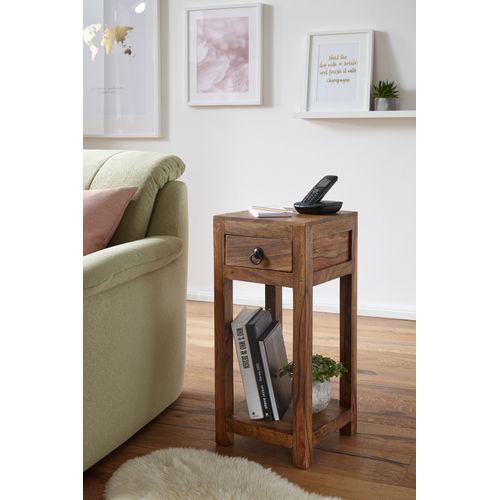 Table D'appoint Bois Massif 30x68x30 Cm Bout De Canapé Table De Téléphone