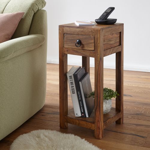 Table D'appoint Bois Massif 30x68x30 Cm Bout De Canapé Table De Téléphone