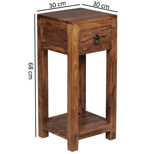 Table D'appoint Bois Massif 30x68x30 Cm Bout De Canapé Table De Téléphone