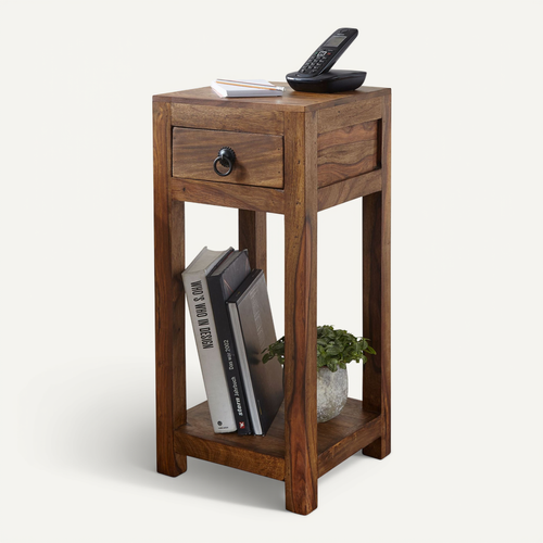 Table D'appoint Bois Massif 30x68x30 Cm Bout De Canapé Table De Téléphone