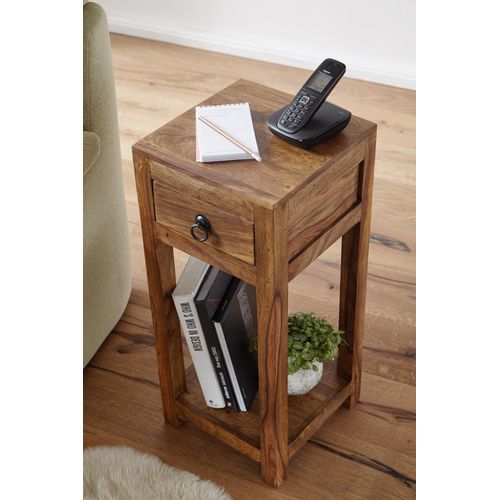 Table D'appoint Bois Massif 30x68x30 Cm Bout De Canapé Table De Téléphone