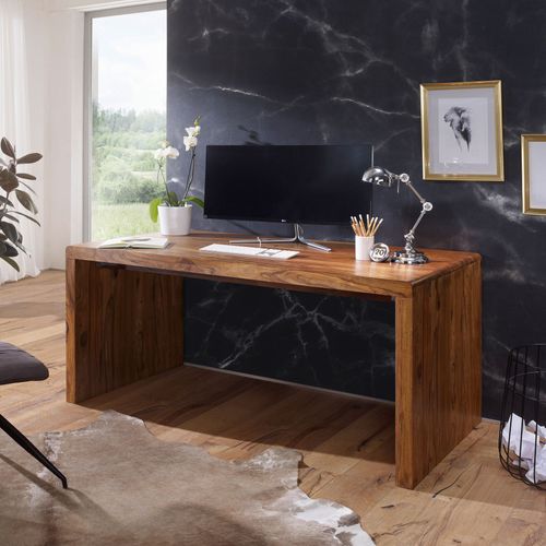 Bureau 180 Cm Table D’ordinateur Bois Massif Sheesham Table De Travail