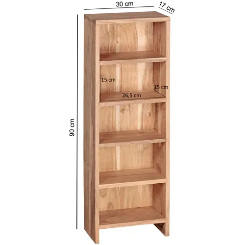 Étagère Rangement Cd Bois Massif 30x90x17cm Meuble De Rangement Étagère Gelb