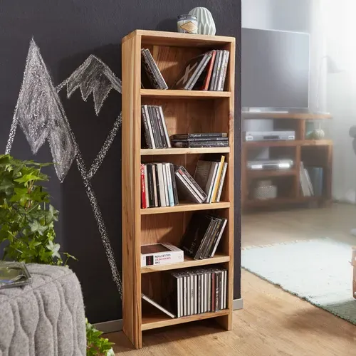 Étagère Rangement Cd Bois Massif 30x90x17cm Meuble De Rangement Étagère Gelb