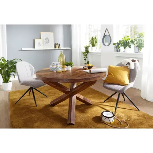 Table De Salle à Manger Cuisine 120 Cm Bois Massif Petite Ronde Moderne Sheesham