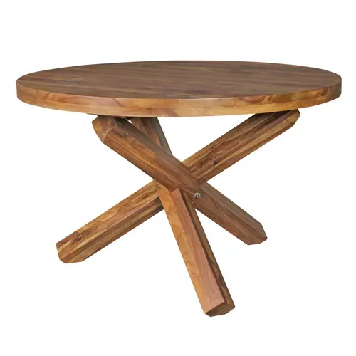 Table De Salle à Manger Cuisine 120 Cm Bois Massif Petite Ronde Moderne Sheesham
