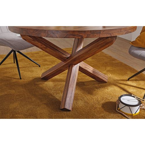 Table De Salle à Manger Cuisine 120 Cm Bois Massif Petite Ronde Moderne Sheesham