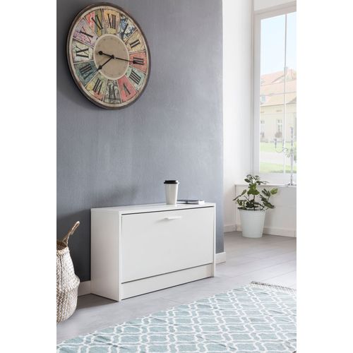 Banc De Rangement à Chaussure Entrée 80x47x24 Cm Étagère à Chaussures Blanc