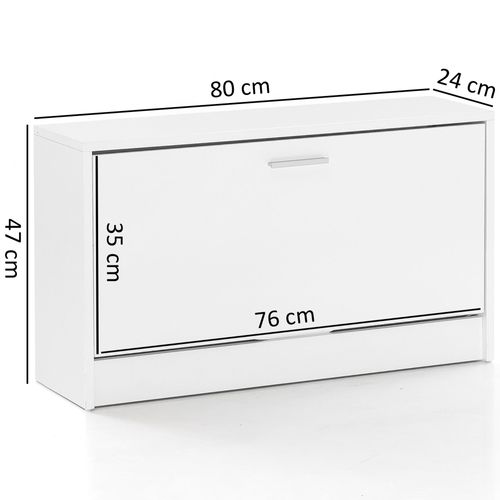 Banc De Rangement à Chaussure Entrée 80x47x24 Cm Étagère à Chaussures Blanc