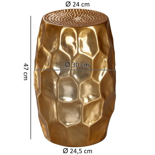 Table D'appoint Metal 30x47x30 Cm Table Basse De Salon Ronde Orientale