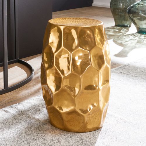 Table D'appoint Metal 30x47x30 Cm Table Basse De Salon Ronde Orientale