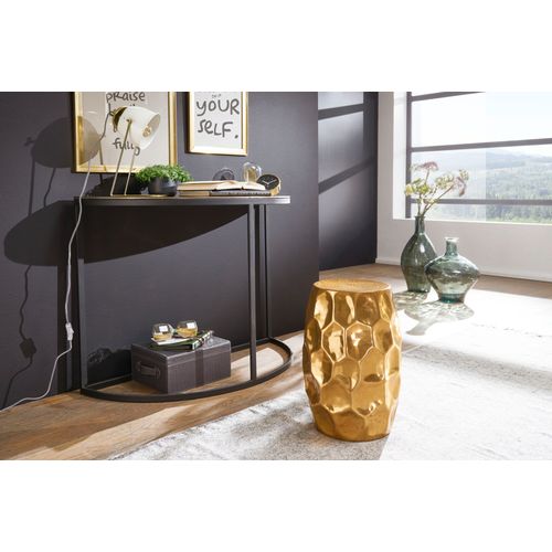 Table D'appoint Metal 30x47x30 Cm Table Basse De Salon Ronde Orientale