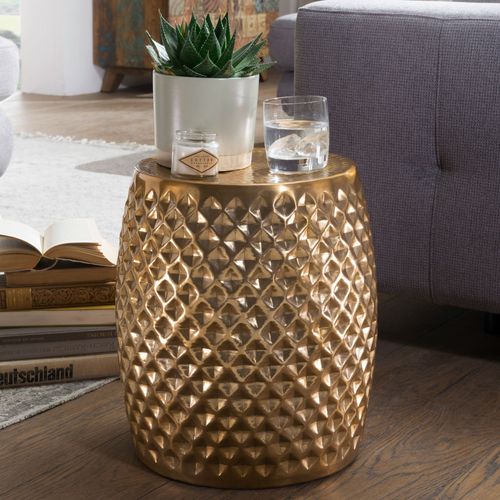 Table D'appoint Métal 32x42x32 Cm Table Basse Design Bout De Canapé Rond