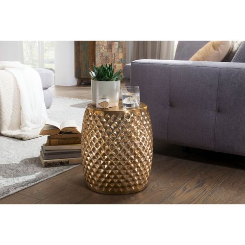Table D'appoint Métal 32x42x32 Cm Table Basse Design Bout De Canapé Rond