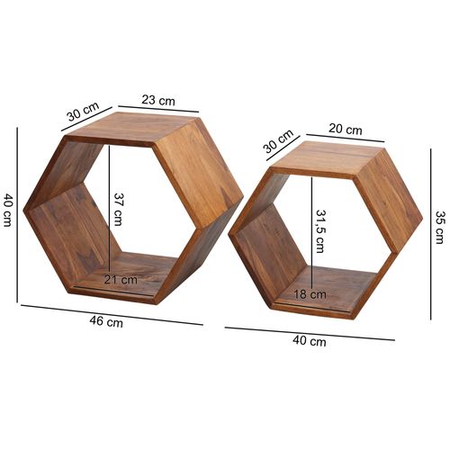 Tables Gigogne Bois Massif Table D'appoint Lot De 2 Table Basse Ensemble Sheesham