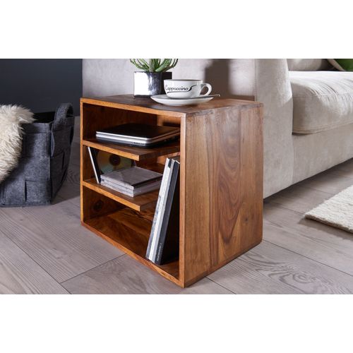 Table D'appoint Bois Massif 43x43x30 Cm Bout De Canapé Table De Salon