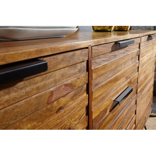 Buffet 160 Cm Bois Massif Sheesham Commode Portes Armoire Industriel