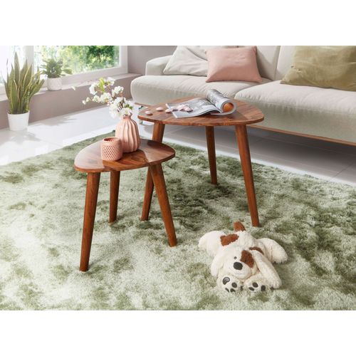 Tables Gigogne Bois Massif Table D'appoint Lot De 2 Table Basse Ensemble Sheesham