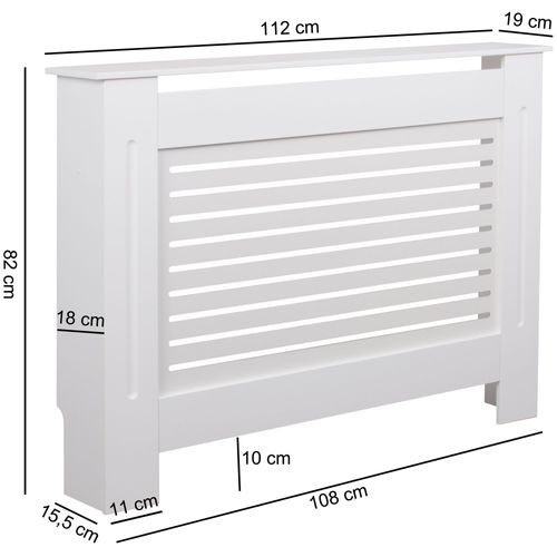 Cache radiateur Blanc Moderne 112x82x19 cm