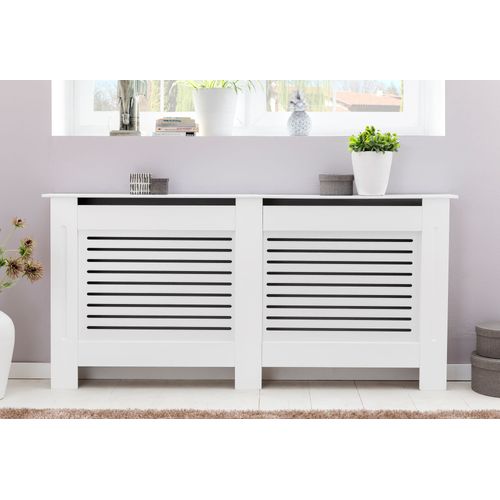 Cache radiateur Blanc Moderne 112x82x19 cm