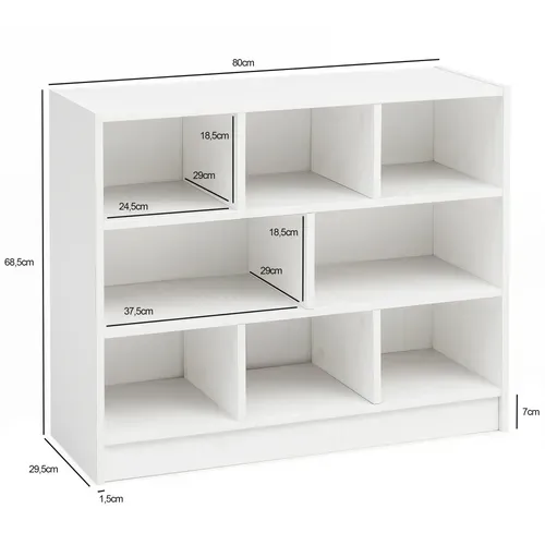 Étagère à Livres 80x68,5x29,5 Cm Design Étagères Debout Garde-manger