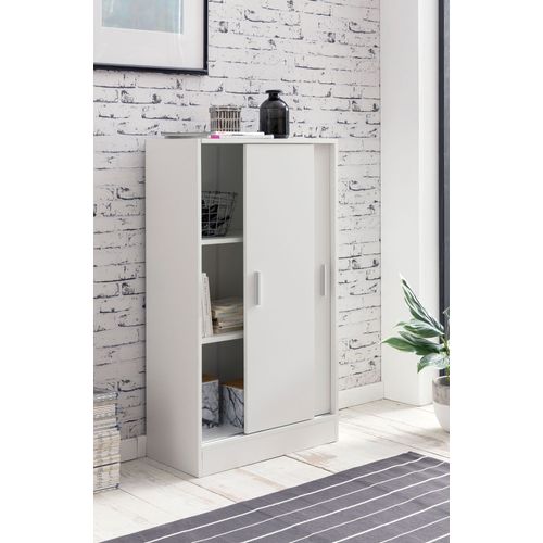Armoire Avec 2 Portes 60x107,5x28,5 Cm Blanche Cabinet