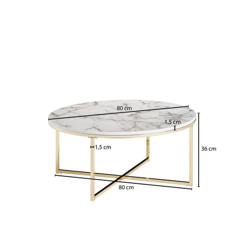 Table Basse Ovale Effet Marbré FirFurd – 120x60x41 Cm – Style Scandinave Pieds Dorés – Salon Chic Et Moderne