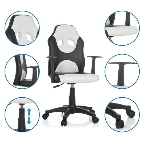 Chaise De Bureau Enfant Fun - Similicuir, Accoudoirs, Réglable - CLP - Neuve