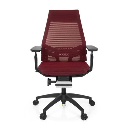 Fauteuil De Bureau Genidia Smart Black Tissu Maille Rouge/noir Accoudoirs Compris