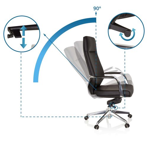 Fauteuil De Bureau Velvet Simili Noir Accoudoirs Fournis, Surface Toucher Doux "softpad"