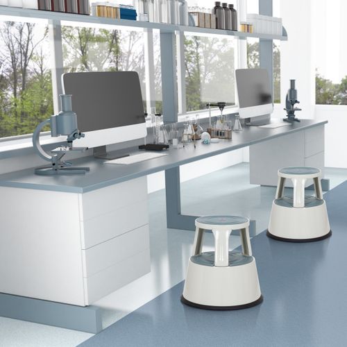 Hjh OFFICE Tabouret Marchepied TIO-M I Plastique Avec Roulettes - Hauteur 42 Cm, Charge 150kg