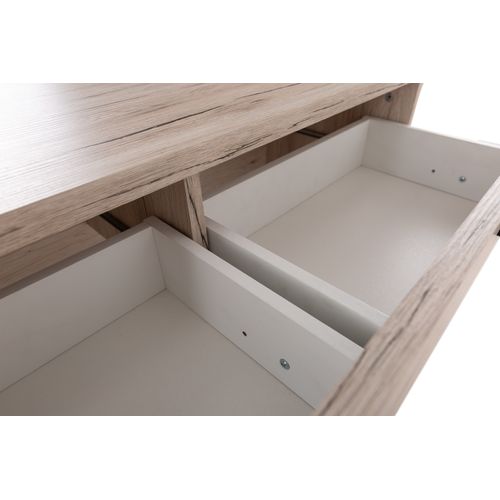Mange debout L.120 MALTA décor chêne et béton foncé vue accessoires
