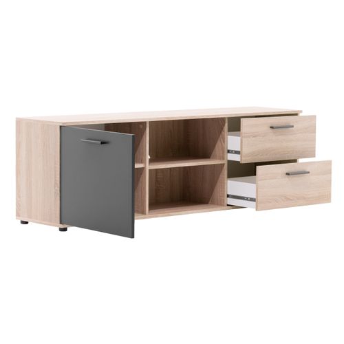 Meuble TV TOLEDO décor chêne sonoma/gris
