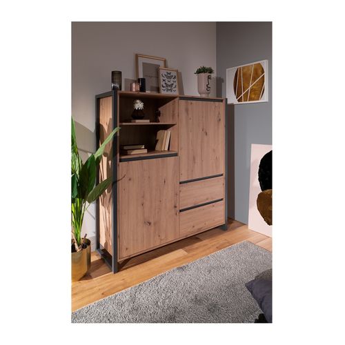 Buffet Haut 2 Tiroirs 2 Portes 2 Niches Denver