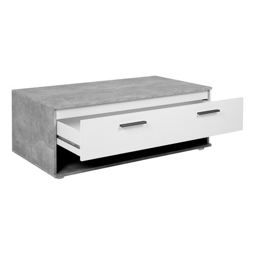Table basse TOLEDO imitation béton/ blanc