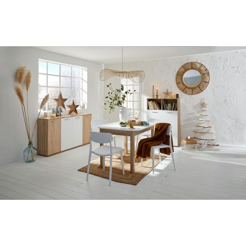 Table L.120/160 rectangulaire TOLEDO 2 décor chêne sonoma/blanc