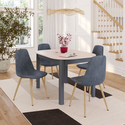 Table L.120/160 rectangulaire TOLEDO 2 décor chêne sonoma/gris