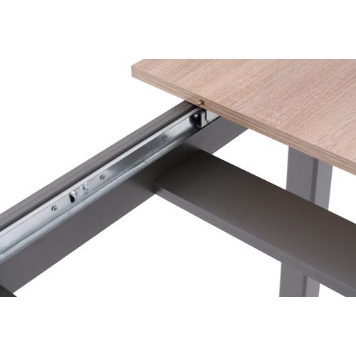 Table L.160/200 rectangulaire TOLEDO 2 décor chêne sonoma/gris