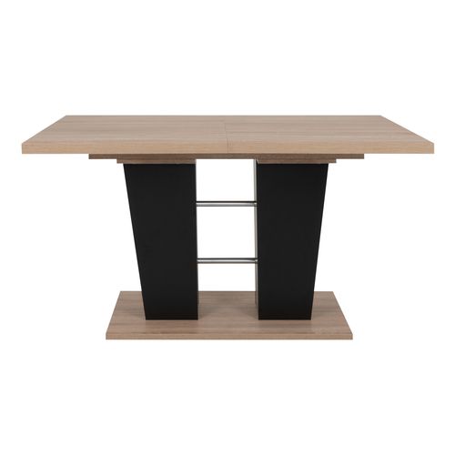 Table extensible L.140 à 180 cm LEXIE imitation chêne et noir