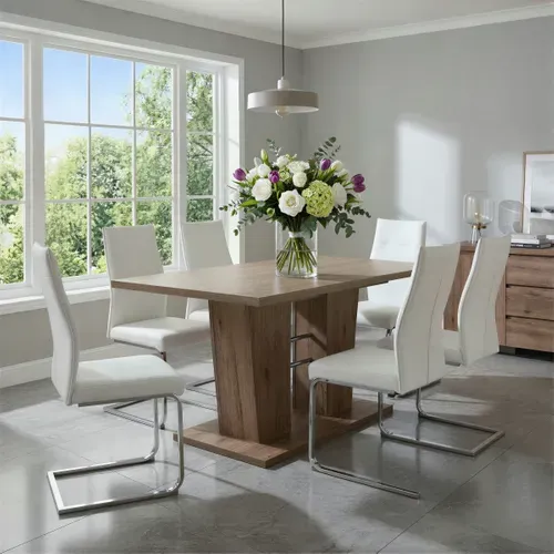 Table extensible  L.140/180 cm LEXIE dark/ san remo vue d'ambiance 1
