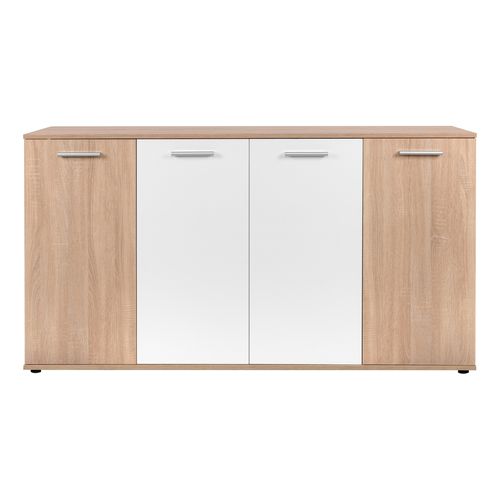 Buffet 4 portes TOLEDO décor chêne sonoma/blanc